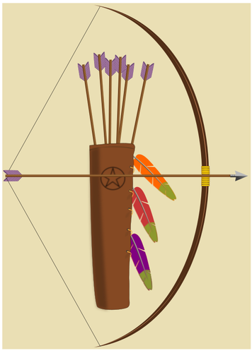 Vector clip art of wooden bow set