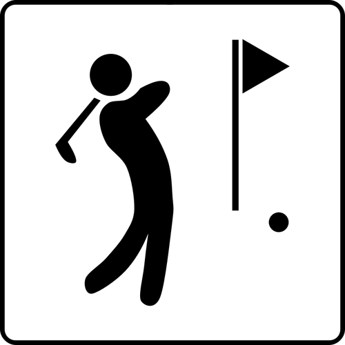 Ilustraţie vectorială a golf facilităţi disponibile semn