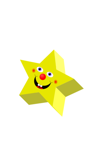 Happy star 3d vektor clip art-bilde