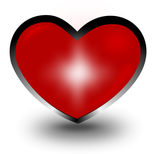 Coeur avec illustration vectorielle contour noir