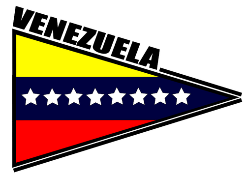 Imagem de vector bandeira venezuelana autocolante triangular