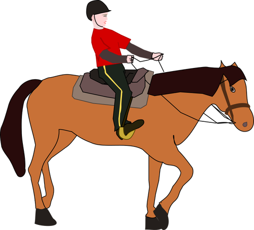 Vektorbild av kvinna på häst