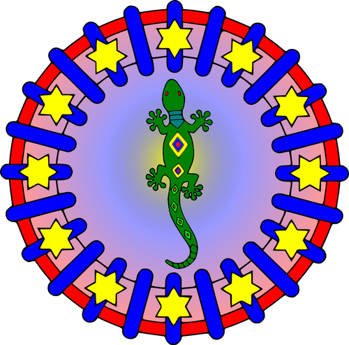 Iguane dans un mandala vector images clipart