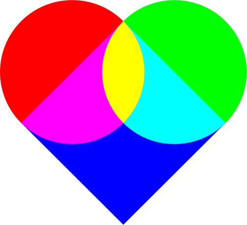 Vector afbeelding van veelkleurige hart