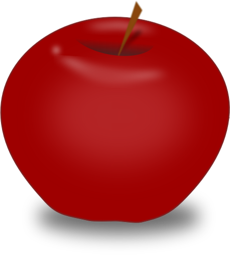 Grafis vektor icon buah apel merah