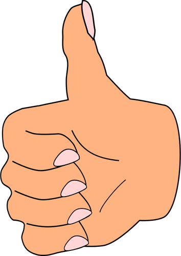 Vector illustration of thumbs up old lady hand