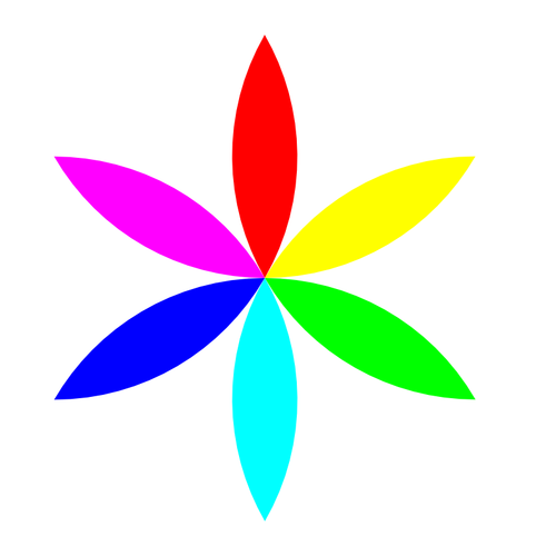 Vector de la imagen digital de la flor colorida