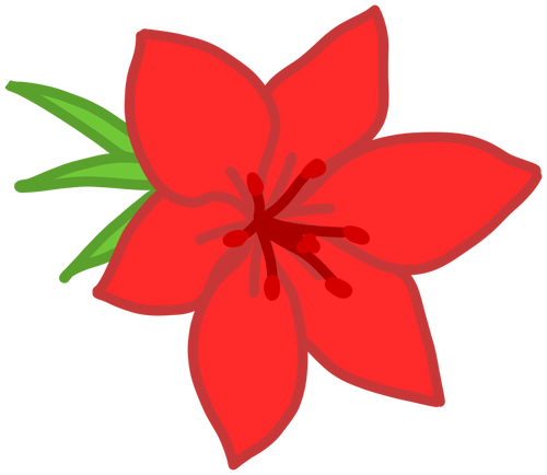 Obrázek kvetoucí červený květ