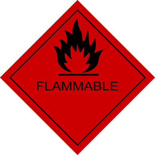 Señal de advertencia inflamables vector imagen