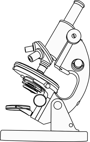 Laboratorní mikroskop linie umění vektorové ilustrace
