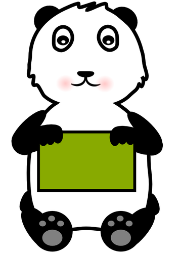 Panda segurando um sinal vector clipart