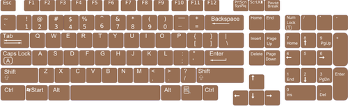 Engels (VS) toetsenbord lay-out vector illustraties