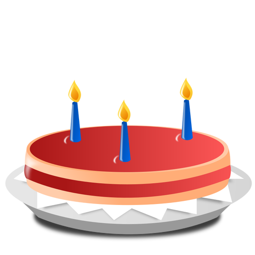 Verjaardagstaart met blauwe kaarsen