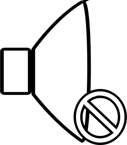 ClipArt av dämpad ikonen svart och vitt