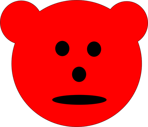 Red Bear Emoticon Vektorgrafik