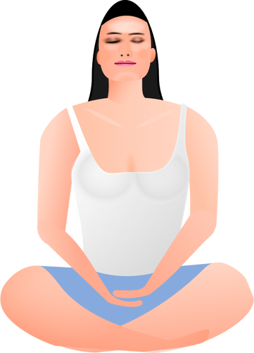 Vektor ClipArt-bilder av lady i meditation