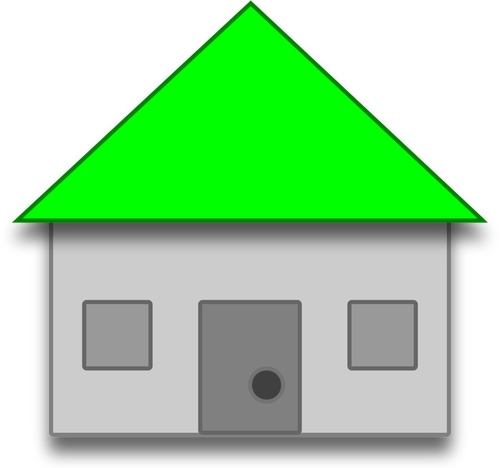 Ilustração em vetor de casa com telhado verde