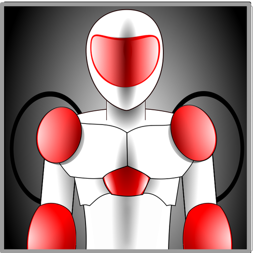 röd och grå robot avatar vektor illustration