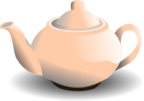 Vektor grafis dari pot teh merah muda mengilap