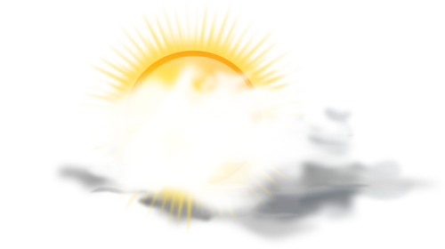 Image clipart vectoriel du symbole de couleur de prévisions météo pour anse de nuages