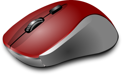 赤のコンピューターのマウスのベクター クリップ アート