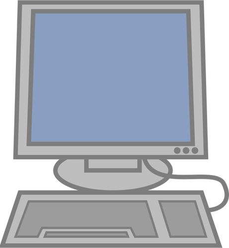 Computer met toetsenbord vectorillustratie