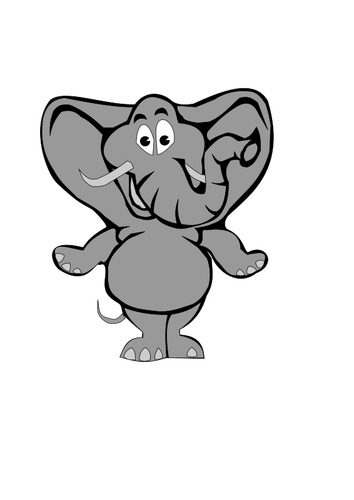 Éléphant Cartoon gris