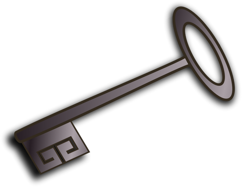 Vektorgrafikk utklipp gamle stil døren Key med skygge