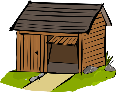 Vector illustration of wooden garage