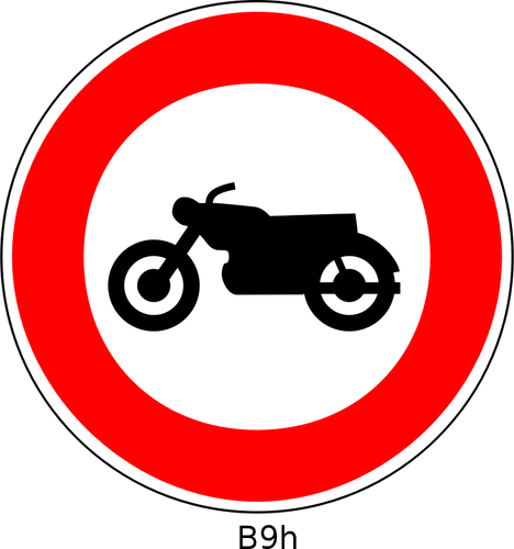 Clip-art vector de nenhuma entrada para motos e Motociclos ligeiros rodada proibitivo de sinalética