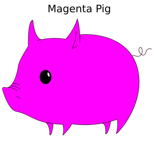 Ilustración de vector de cerdo magenta