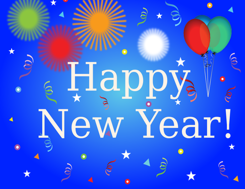 Happy New Year banner with balloons vector image