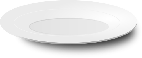 Vektorbild av vit platta med skugga