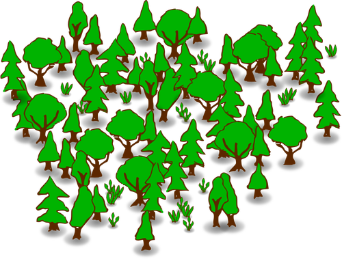 Skogen i grön färg