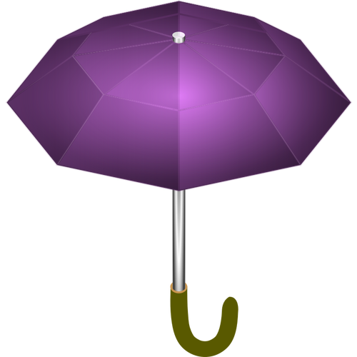 把紫色的雨伞矢量绘图