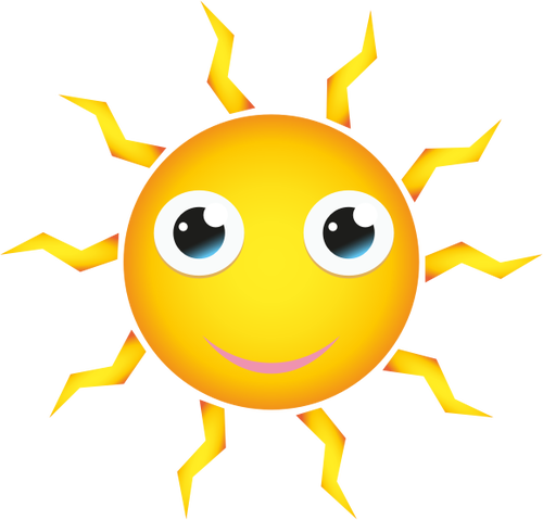 Happy Sun Cartoon-Stil