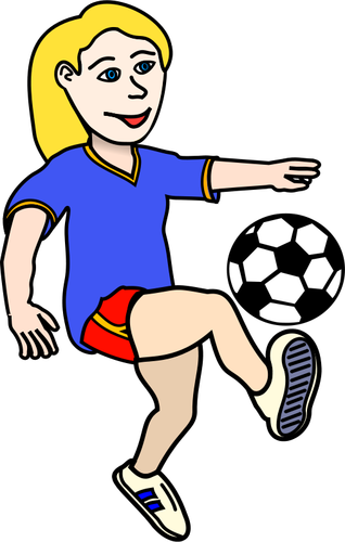 Kız oynarken futbol vektör görüntü