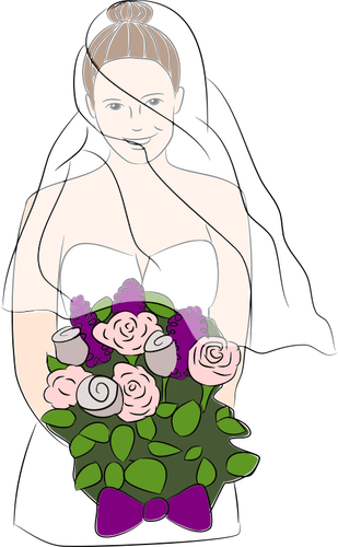 Clipart de noiva feliz