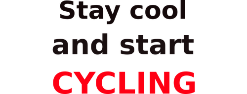 Clipart vectoriels de rester cool & démarrer cyclisme signe rouge et blanc