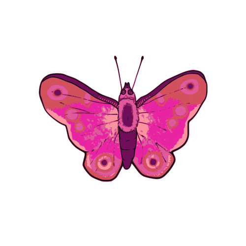 Векторная иллюстрация розовые и фиолетовые бабочки
