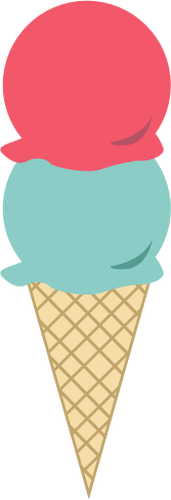 Immagine di un gelato in una cornetta con due palline.