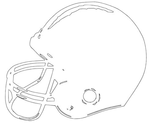 Fotbal casca vector linie de desen