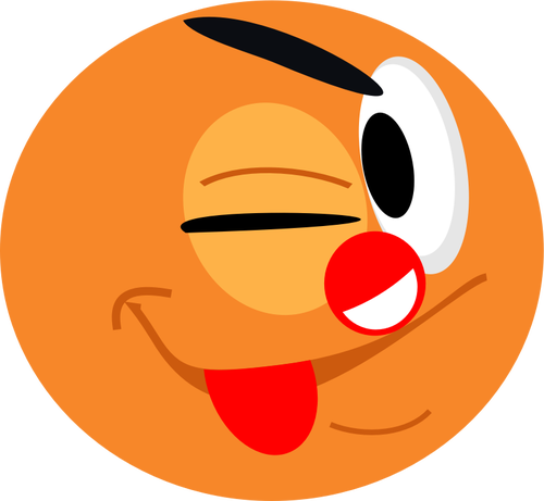 Vektor ClipArt av smiley clown blinka