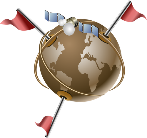 Vektor ClipArt gps satellit kommunikation