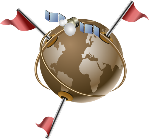 Imágenes Prediseñadas Vector de comunicación por satélite gps