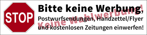 Vektor image av en postboks etikett "ingen annonser, ingen canvassing" på tysk