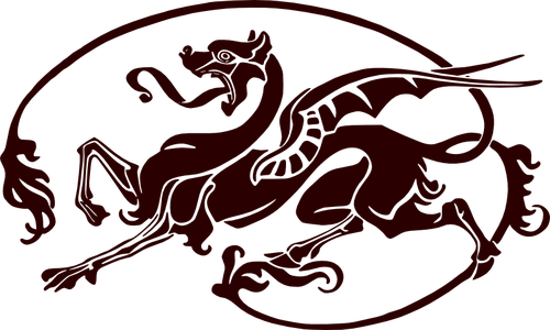 Imagem de vector Art nouveau dragão
