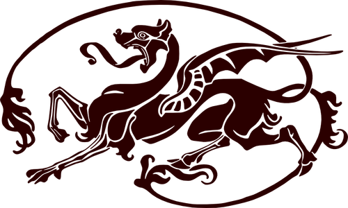 Art nouveau draak vector afbeelding