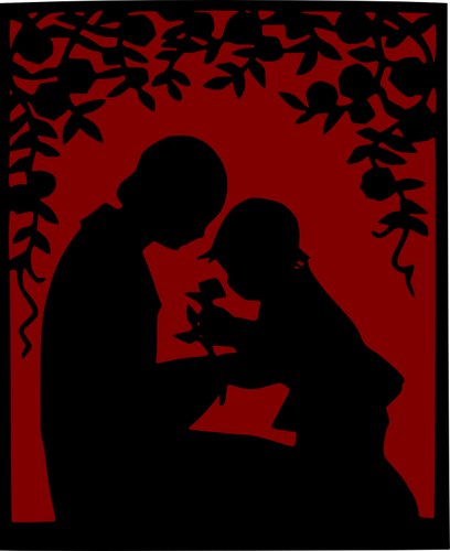 Matka i dziecko grafika wektorowa dekoracje
