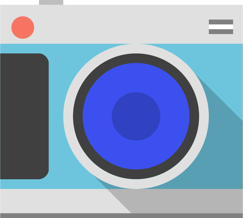 Pastel gekleurde camera vector afbeelding